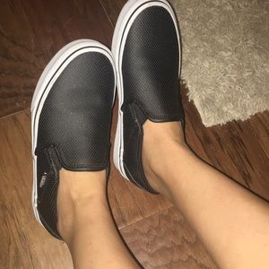 Vans black perforated slip on woman’s